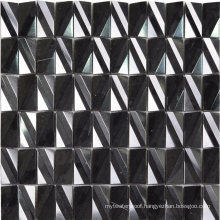 Building Materials Polished Surface Nature Black Stone Mosaic Tile